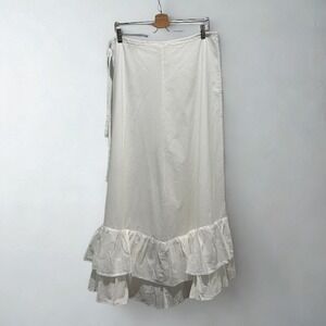 Vintage 70s Laura Ashley Petticoat Cottage Prairie Ruffle Slip White Skirt small